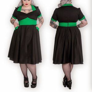 Hell bunny black and green dress